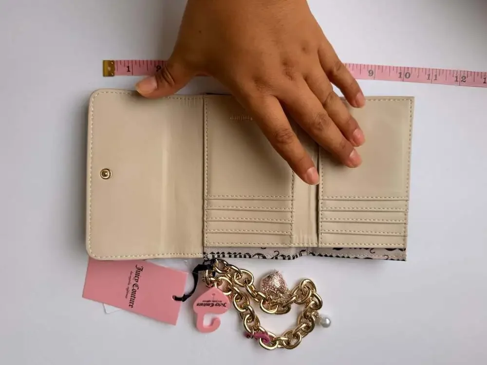 Juicy Couture Top Notch Double Sided Trifold Wallet in Liquorice